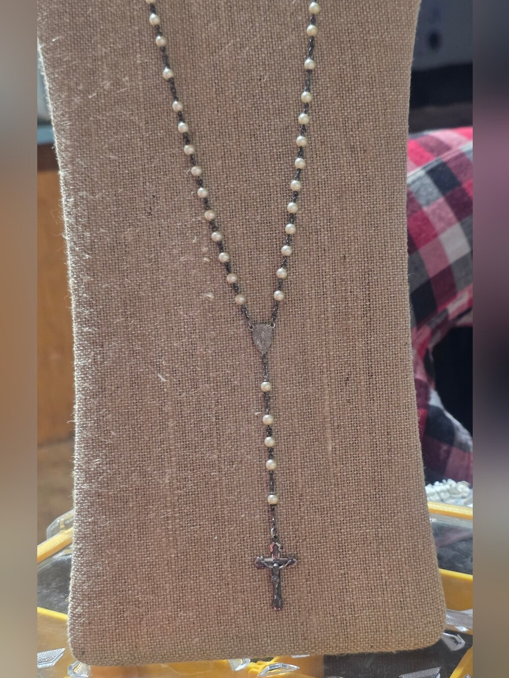 Vintage Sterling Silver And Pearl Like Rosary